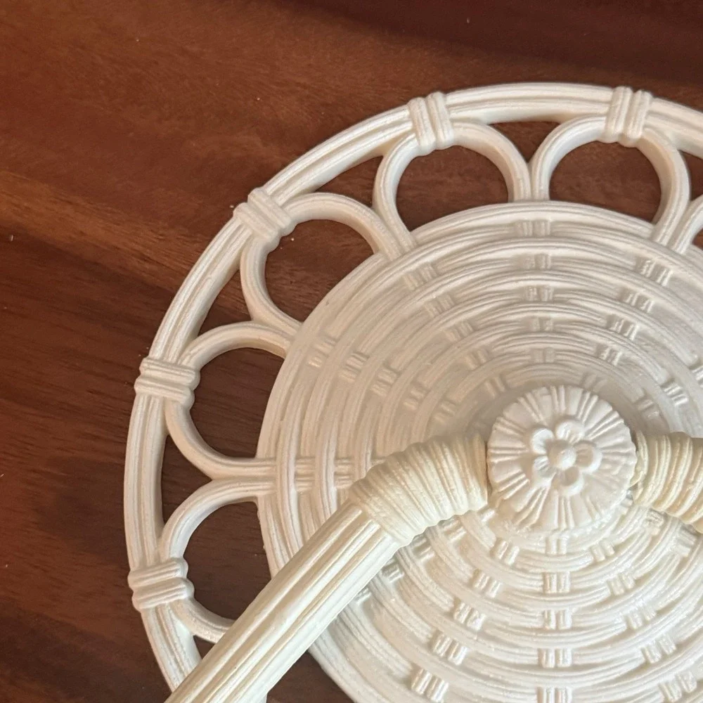 Vintage HomeCo Towel Holder Rattan Look Wall Decor Bathroom USA off-white